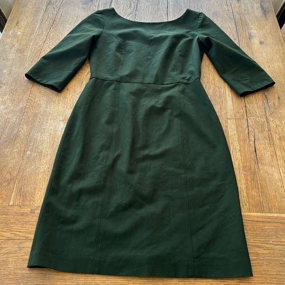 Of Mercer Quarter Sleeve Crew Neck Dress - / Army Green - Picture 1 of 9